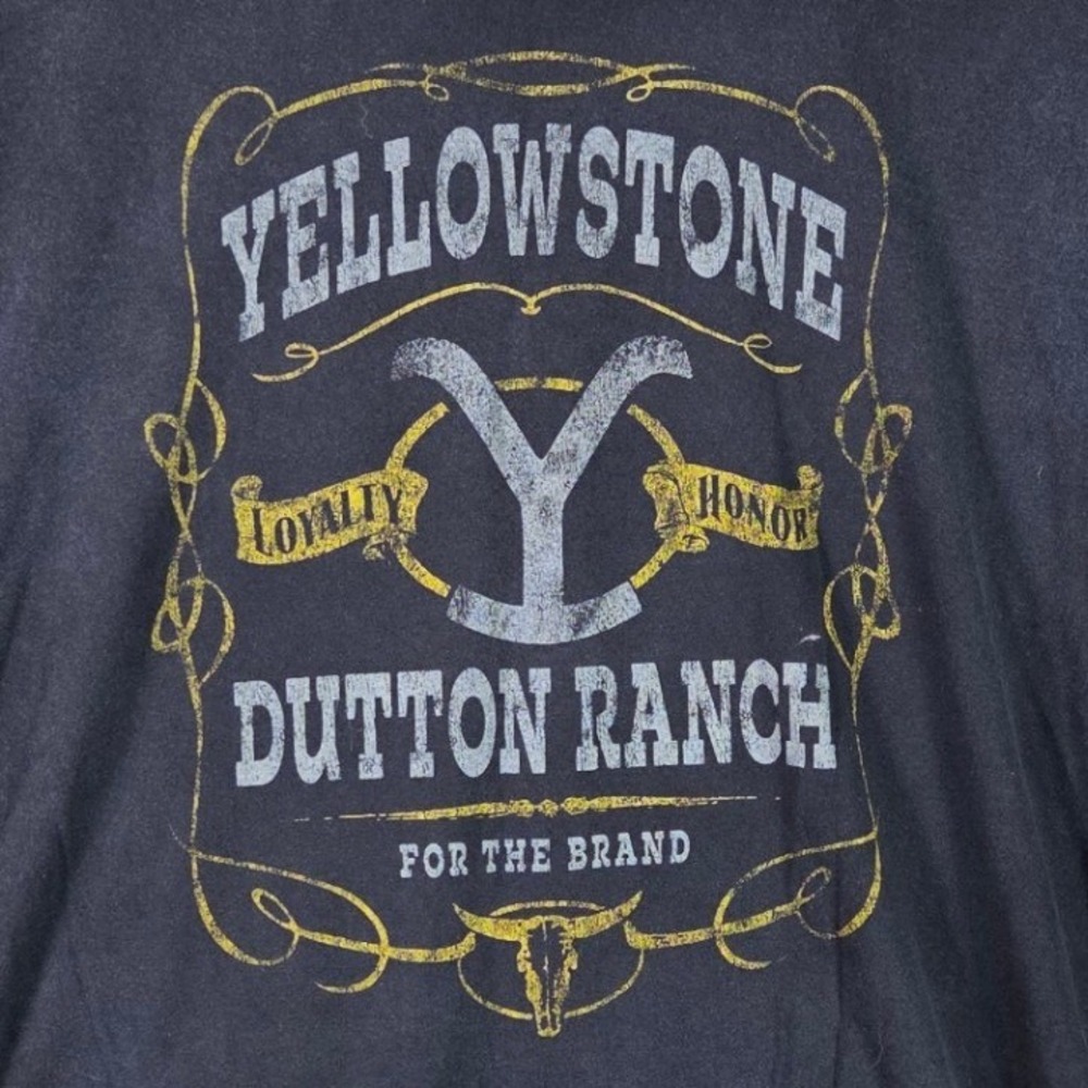 Yellowstone Dutton Ranch T-Shirt Mens XL Black Graphic Short Sleeve Western Tee